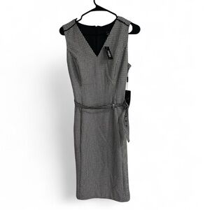 NWT White House Black Market Black and White Checkered Midi Dress